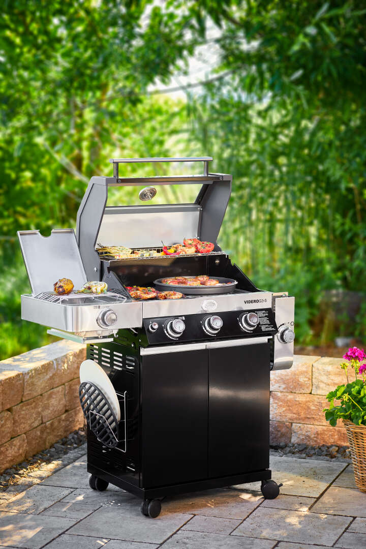 RÖSLE Gasgrill BBQ-Station VIDERO G3-S Vario+ mit Grillplatte & Schutzhülle